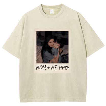 Picture Custom Mother's Day Gift Unisex Fit Washed T-Shirt