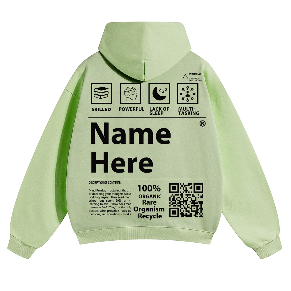 QR Code Customized Unisex Solid Hoodie