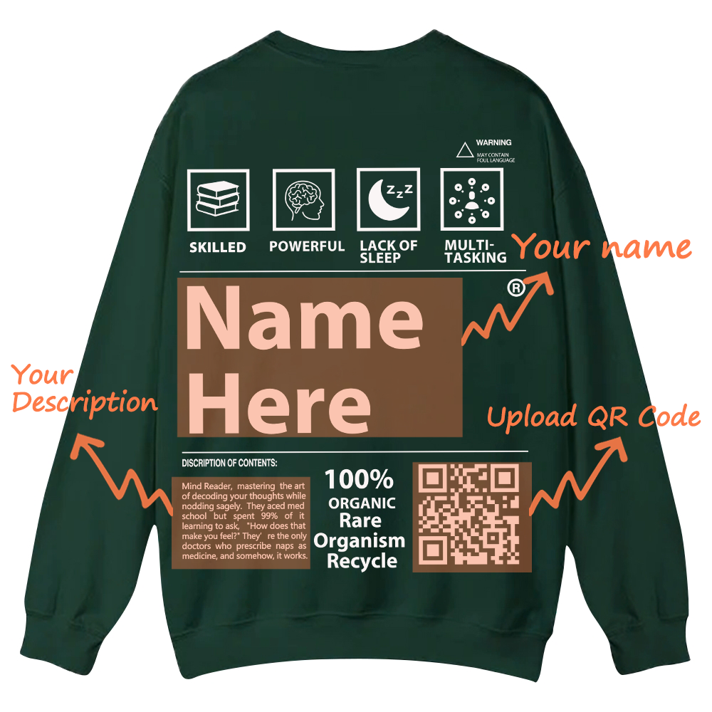 QR Code Customized Unisex Crew Sweatshirt