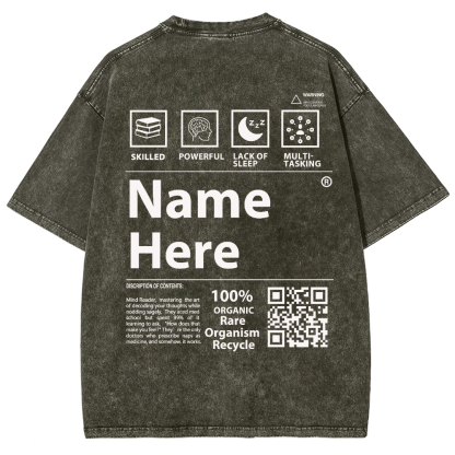 QR Code Customized Unisex Fit Washed T-Shirt