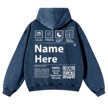 QR Code Customized Unisex Fit Washed Hoodie