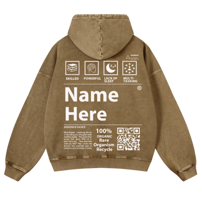 QR Code Customized Unisex Fit Washed Hoodie