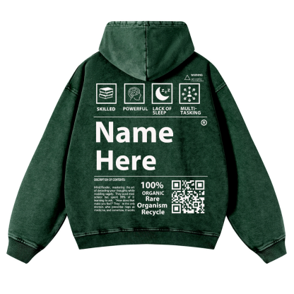 QR Code Customized Unisex Fit Washed Hoodie
