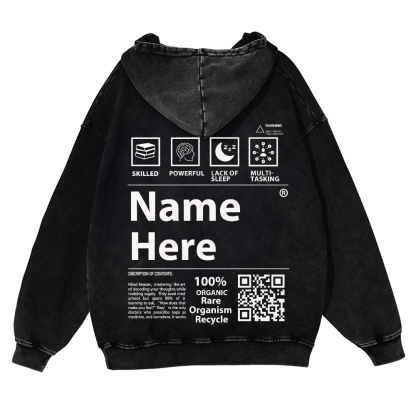 QR Code Customized Unisex Fit Washed Hoodie