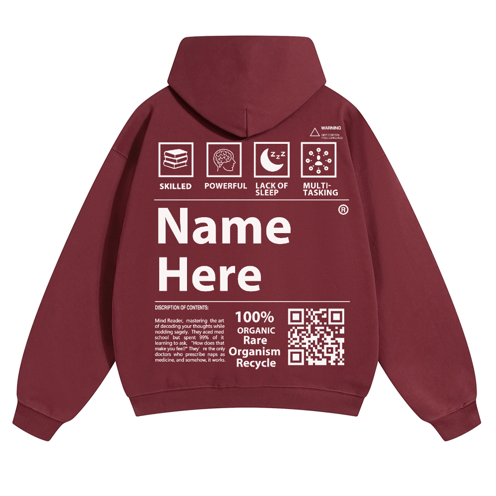 QR Code Customized Unisex Solid Hoodie
