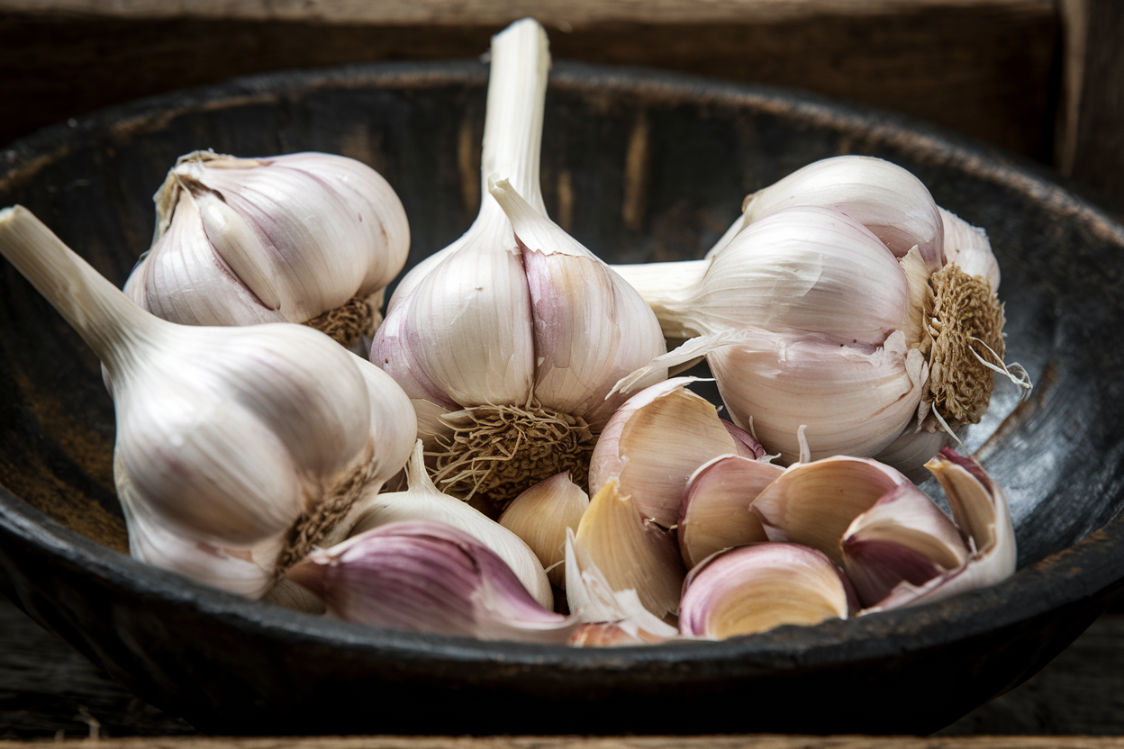Organic German Red Garlic, perfect for natural garden health improvement