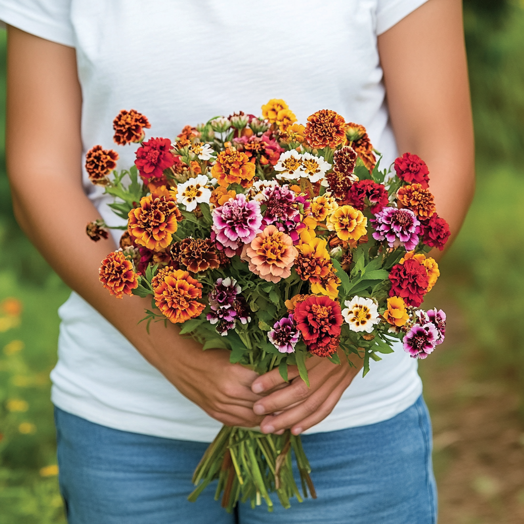 Bright and colorful Zinnia seeds from the Jazzy Mix, ideal for creating vibrant garden spaces