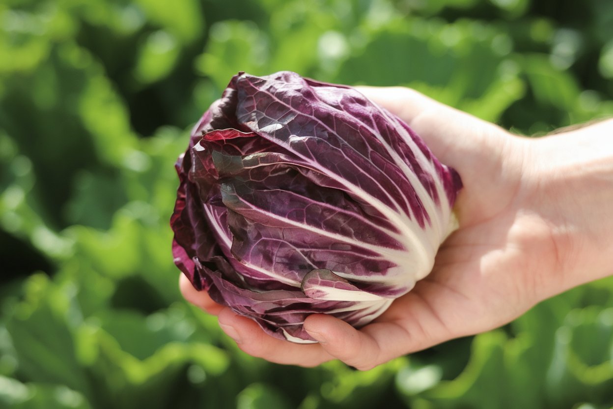 Organic Radicchio seeds, perfect for growing crisp, colorful salads at home