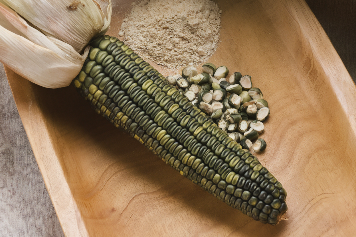 Organic Oaxacan Green corn seeds, ideal for sustainable heirloom gardening