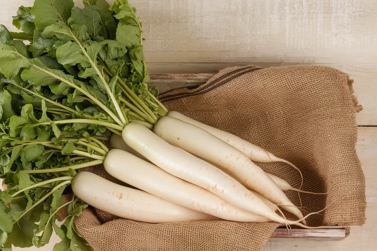 Organic Miyashige Radish Seeds ideal for growing fresh, crisp radishes for salads