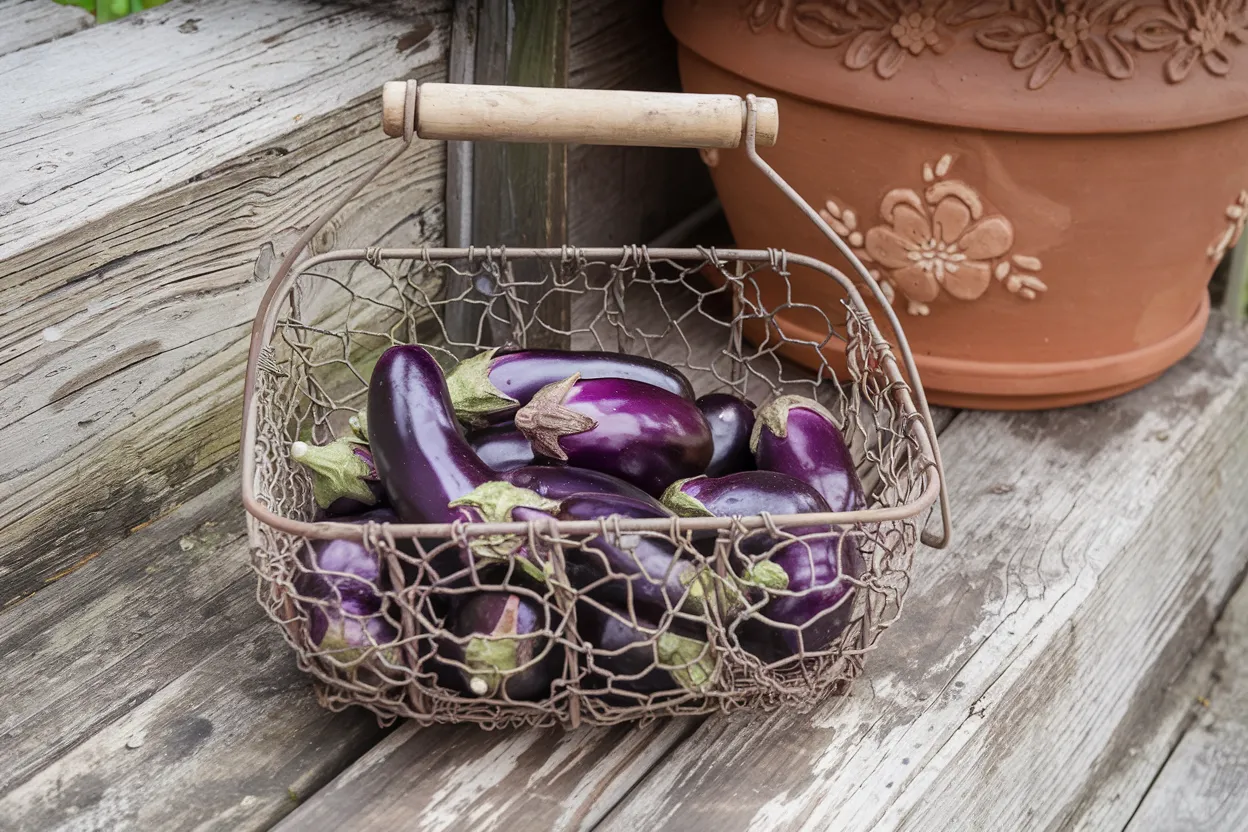 Organic eggplant seeds ideal for growing in patio containers or small spaces