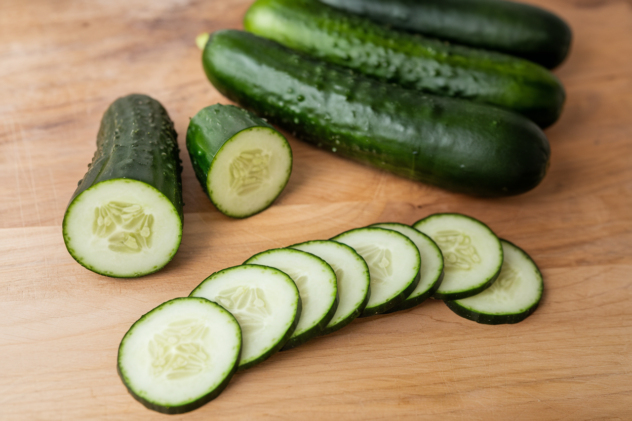 Organic cucumber seeds perfect for growing crisp cucumbers, ideal for fresh salads