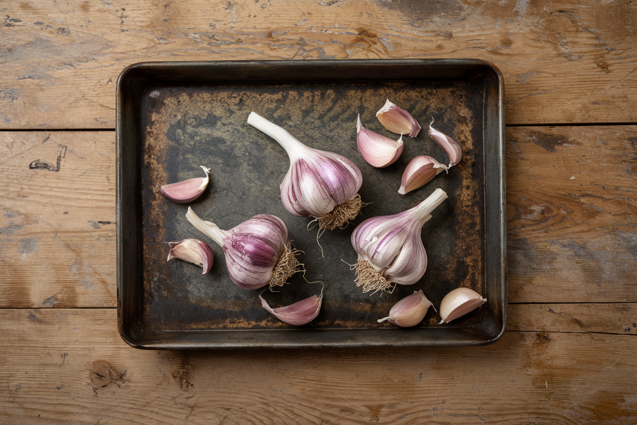 Organic Chesnok Red garlic bulbs perfect for enhancing culinary dishes