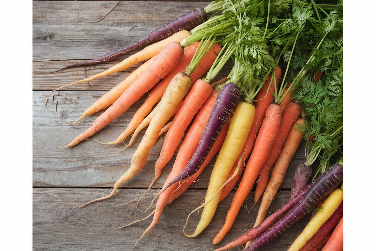 Organic carrot seeds from Glow Stix Sunrise Mix, perfect for growing nutritious snacks at home