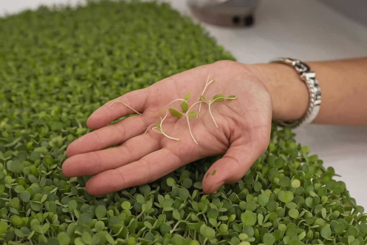 Organic Italian Large Leaf Basil seeds, ideal for growing nutrient-rich microgreens