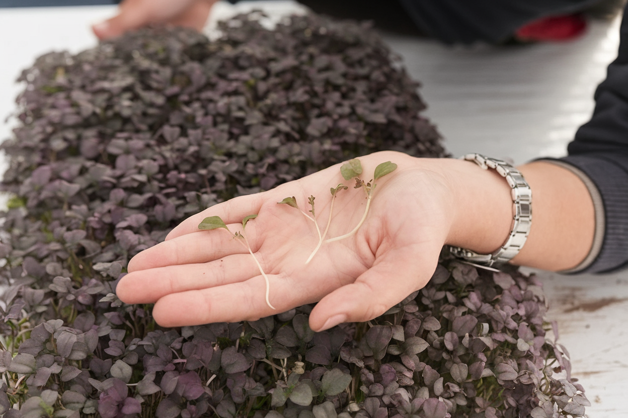 Organic Ruby Streaks mustard seeds, ideal for growing nutritious microgreens