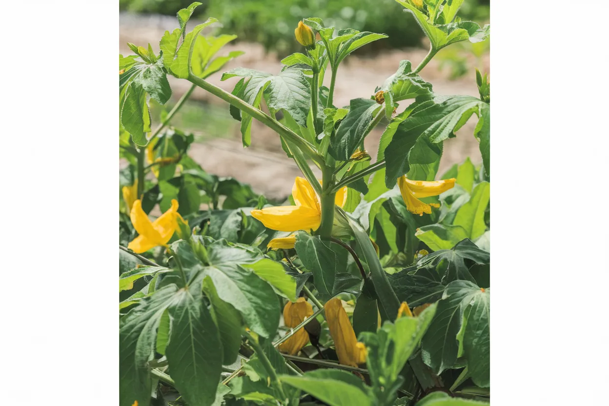 Organic Goldfinch yellow summer squash seeds, perfect for growing robust, healthy vegetables in home gardens.