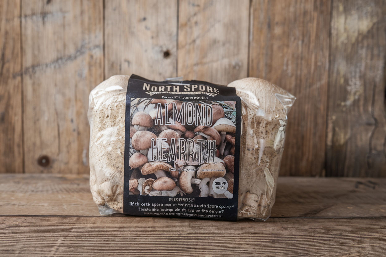 Organic Wine Cap mushroom spawn, perfect for enhancing soil quality and garden health