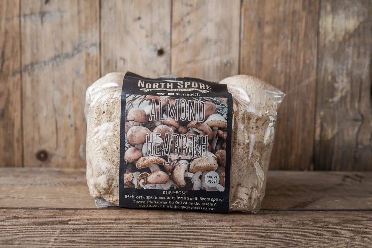 Organic Wine Cap mushroom spawn, perfect for enhancing soil quality and garden health