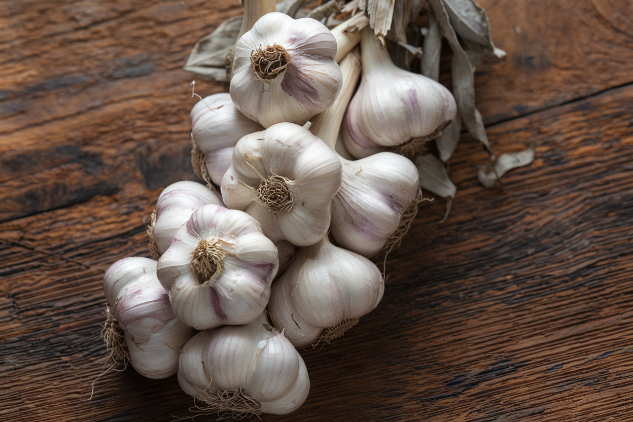 Organic Inchelium Red garlic bulbs, perfect for boosting flavor in culinary dishes