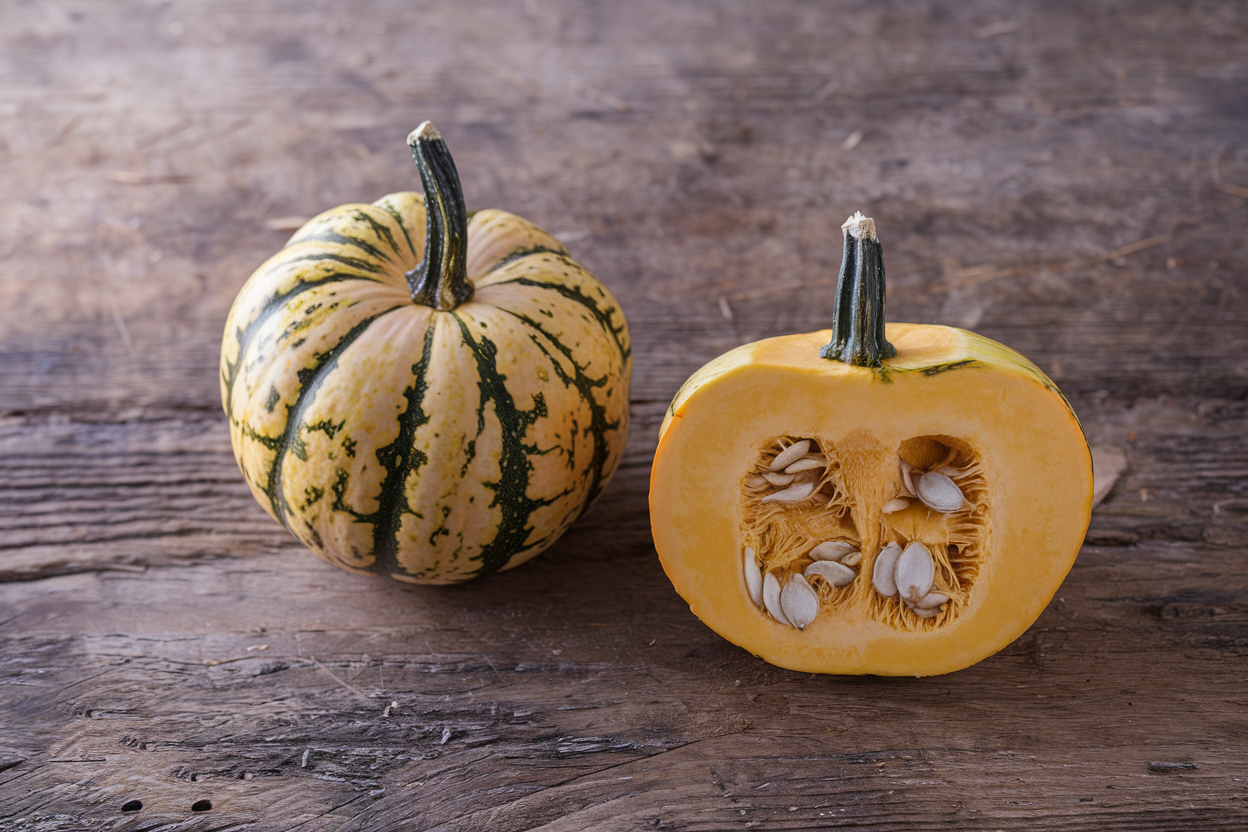 Organic acorn squash seeds, perfect for growing robust and healthy Honey Bun squashes