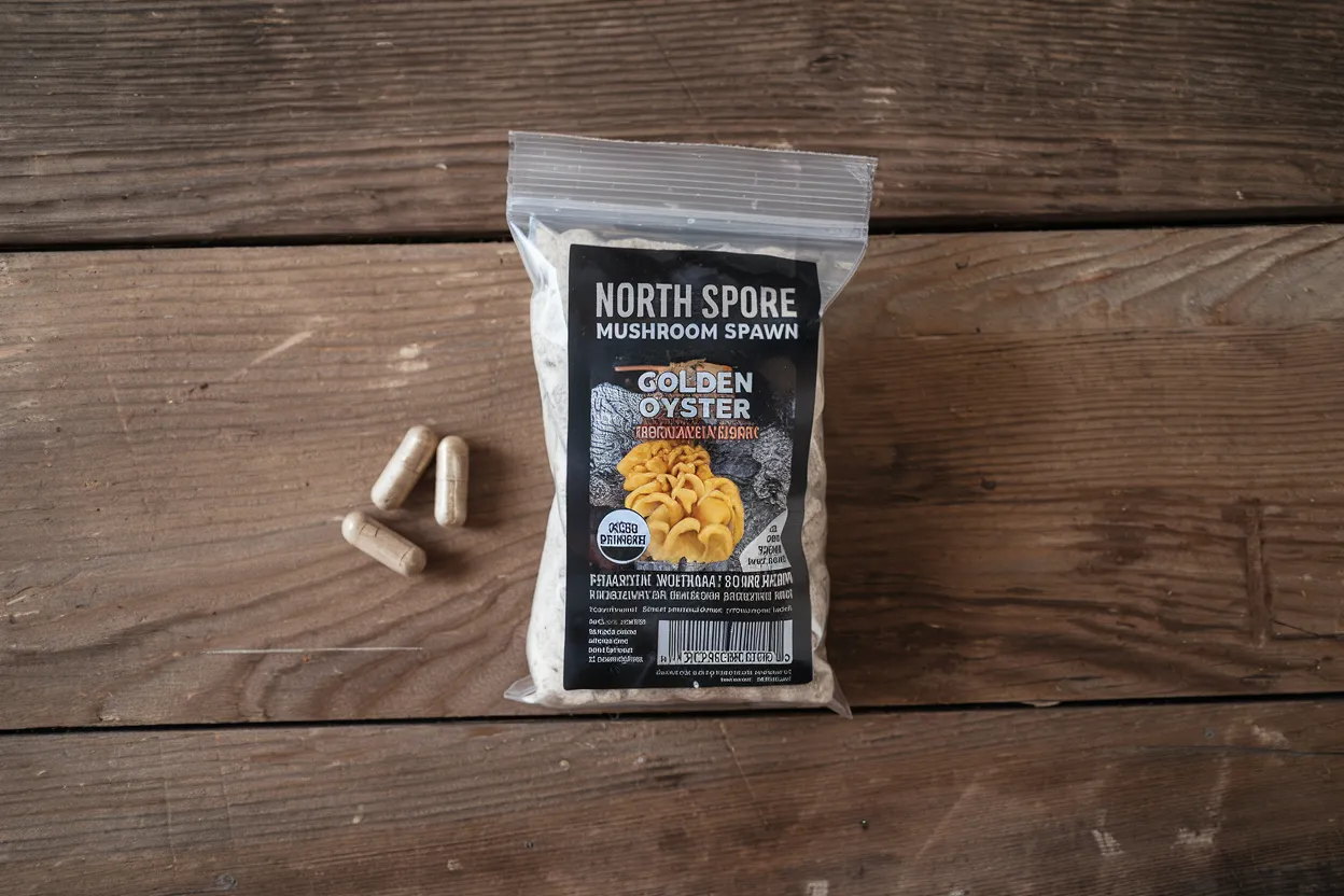 Organic Golden Oyster Mushroom plugs, perfect for eco-friendly cultivation