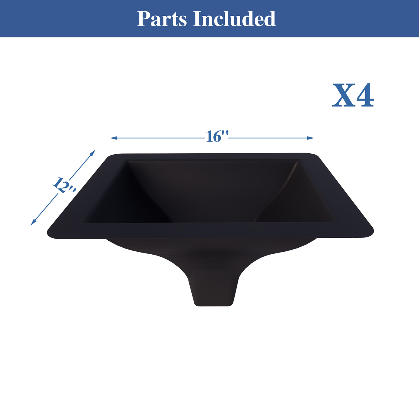 Emayuu Black downspouts for Under Deck Drainage System, PE Deck downspouts Use for 12"&16" Joist Spacing DE01-Emayuu