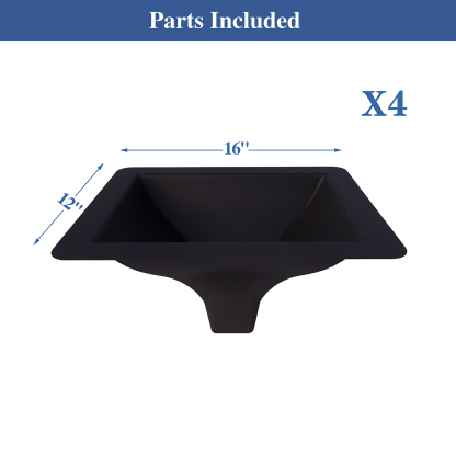 Emayuu Black downspouts for Under Deck Drainage System, PE Deck downspouts Use for 12"&16" Joist Spacing DE01
