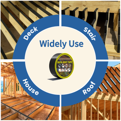 Emayuu Deck Joist Tape for Decking 2" x 50' – 1 Roll Waterproof Butyl Joist Flashing Tape for Deck Beams, Joists. Self-Adhesive, UV Resistant, Anti-Rot, 2” Wide Deck Tape DE04