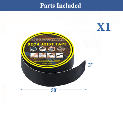 Emayuu Deck Joist Tape for Decking 2" x 50' – 1 Roll Waterproof Butyl Joist Flashing Tape for Deck Beams, Joists. Self-Adhesive, UV Resistant, Anti-Rot, 2” Wide Deck Tape DE04