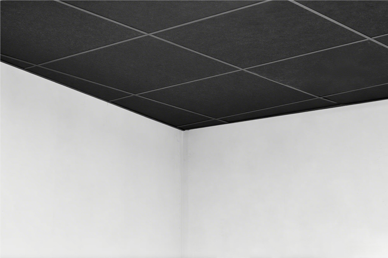 64 SQ FT Black Galvanized Drop Ceiling Grid kit for Basement Living Room Kitchen Bathroom Lobby -Black-Emayuu