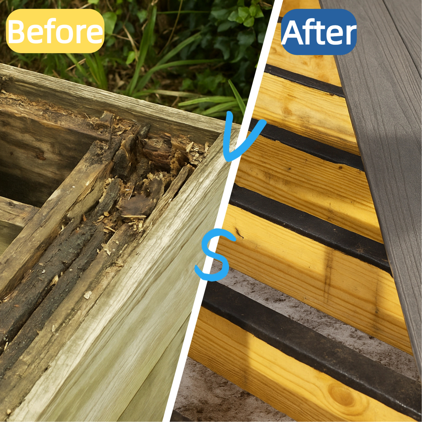 Emayuu Deck Joist Tape for Decking 2" x 50' – 1 Roll Waterproof Butyl Joist Flashing Tape for Deck Beams, Joists. Self-Adhesive, UV Resistant, Anti-Rot, 2” Wide Deck Tape DE04