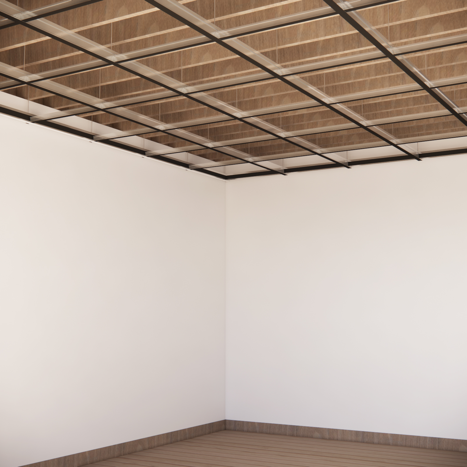 Black Galvanized Drop Ceiling Grid kit for Basement Living Room Kitchen Bathroom Lobby 