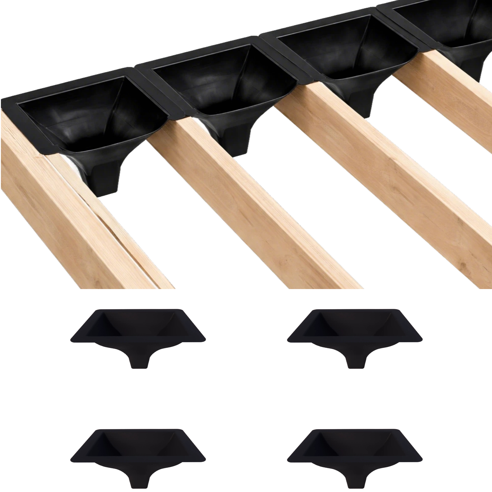 Emayuu Black downspouts for Under Deck Drainage System, PE Deck downspouts Use for 12"&16" Joist Spacing DE01