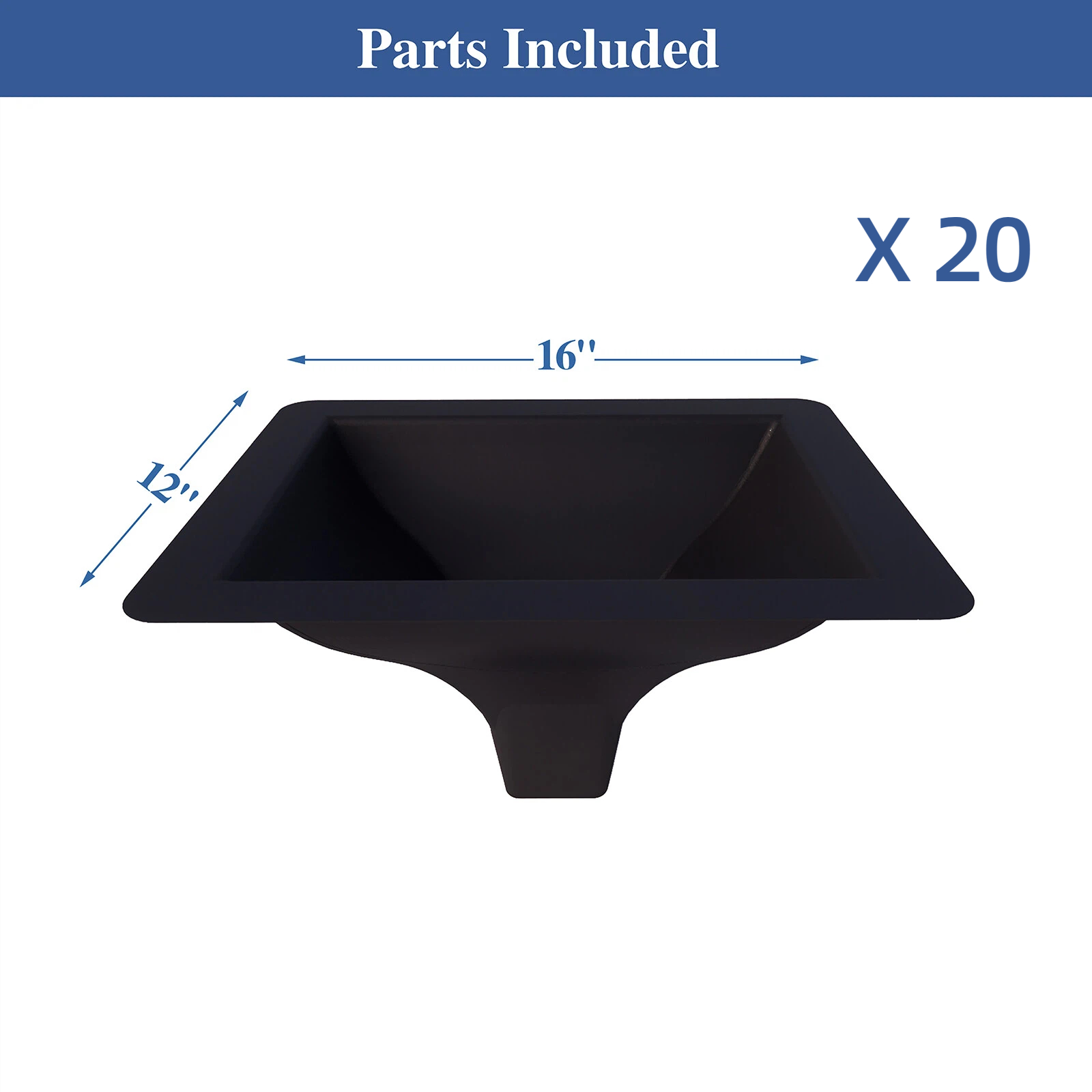 Emayuu Black downspouts for Under Deck Drainage System, PE Deck downspouts Use for 12"&16" Joist Spacing DE01