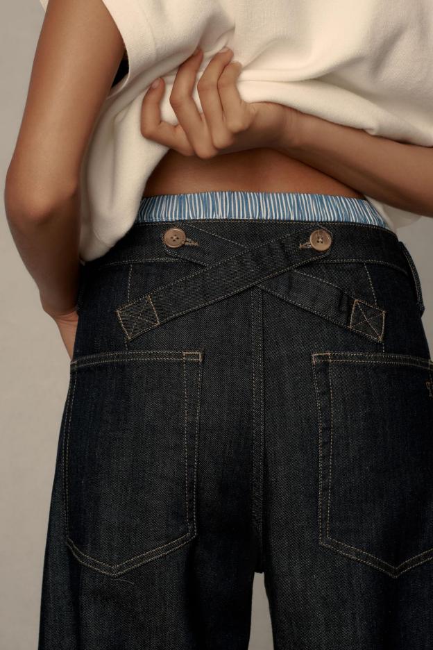 Puddle Curve Low-Rise Tapered Jeans(BUY 2 FREE SHIPPING)