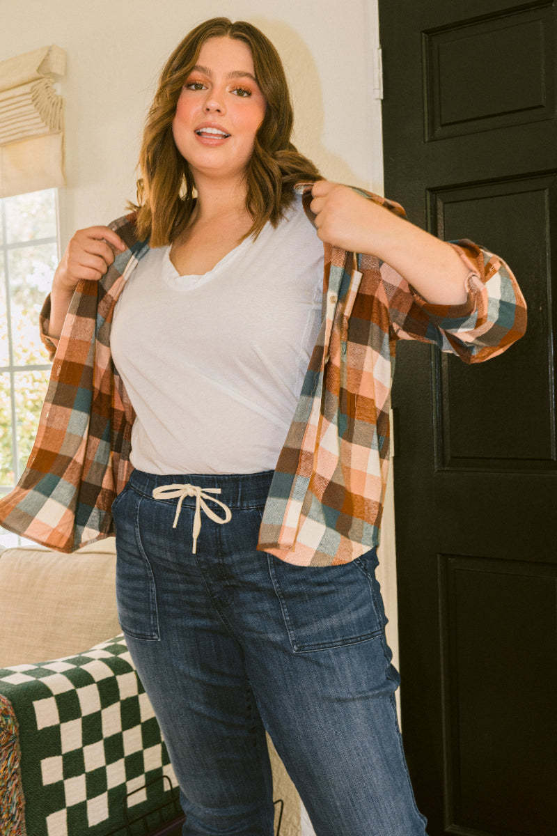 Judy Blue Stretch Pull On Denim Joggers (Buy 2 Free Shipping)