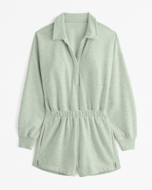 Long-Sleeve Polo Fleece Romper(BUY MORE SAVE MORE)