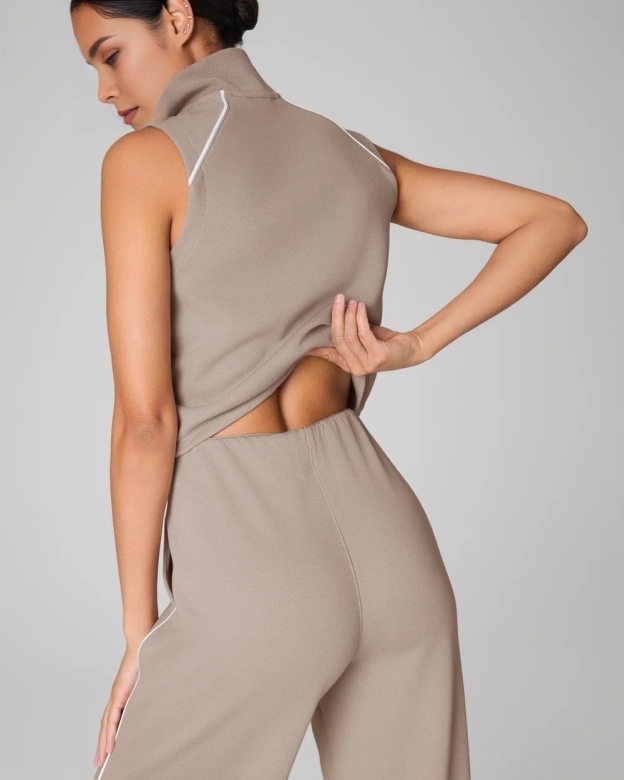 AirEssentials Pique Sleeveless Mockneck Jumpsuit (Buy 2 Free Shipping)