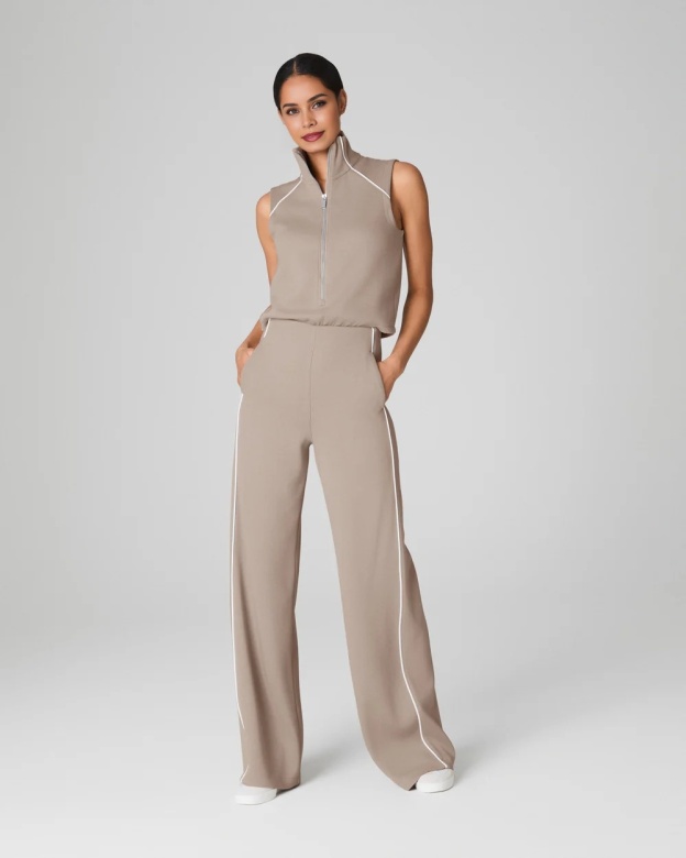AirEssentials Pique Sleeveless Mockneck Jumpsuit (Buy 2 Free Shipping)