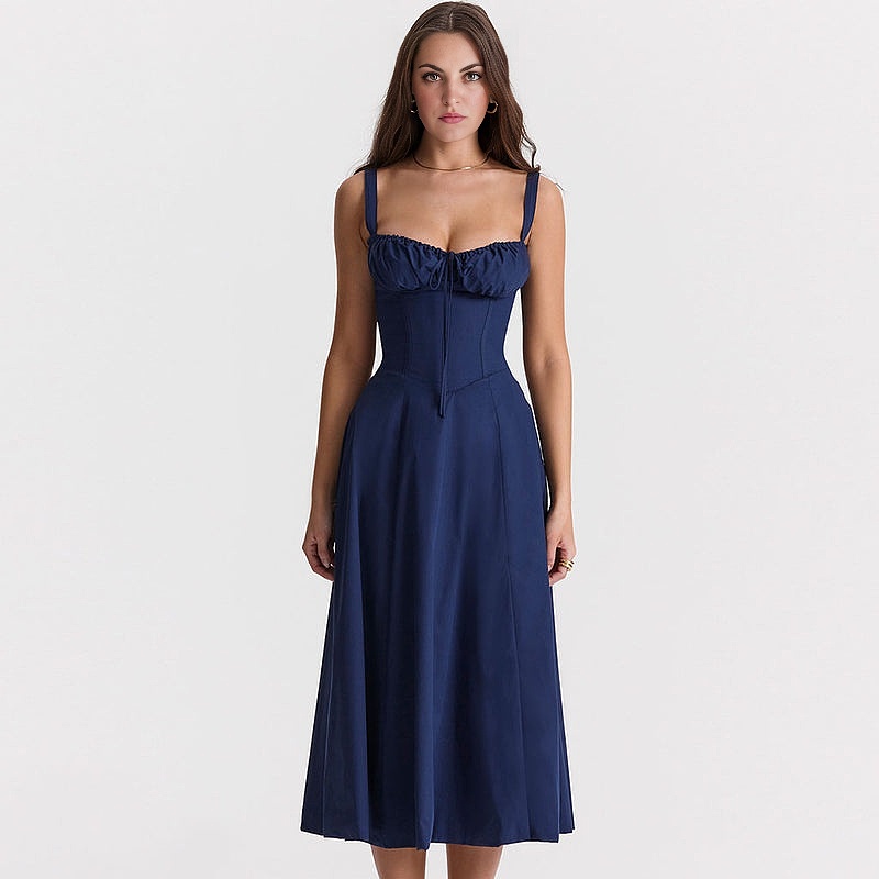 Suspender Strap Ruched Bustier Sundress(BUY 2 FREE SHIPPING)