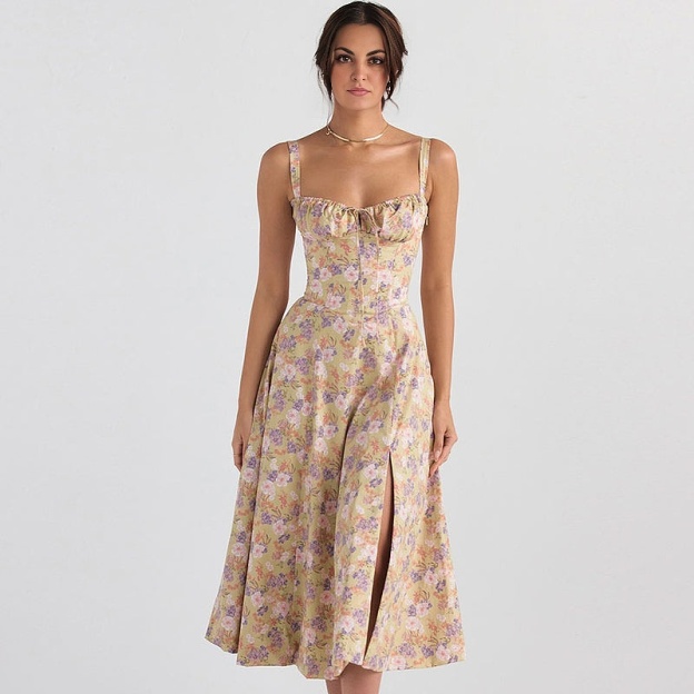 Suspender Strap Ruched Bustier Sundress(BUY 2 FREE SHIPPING)