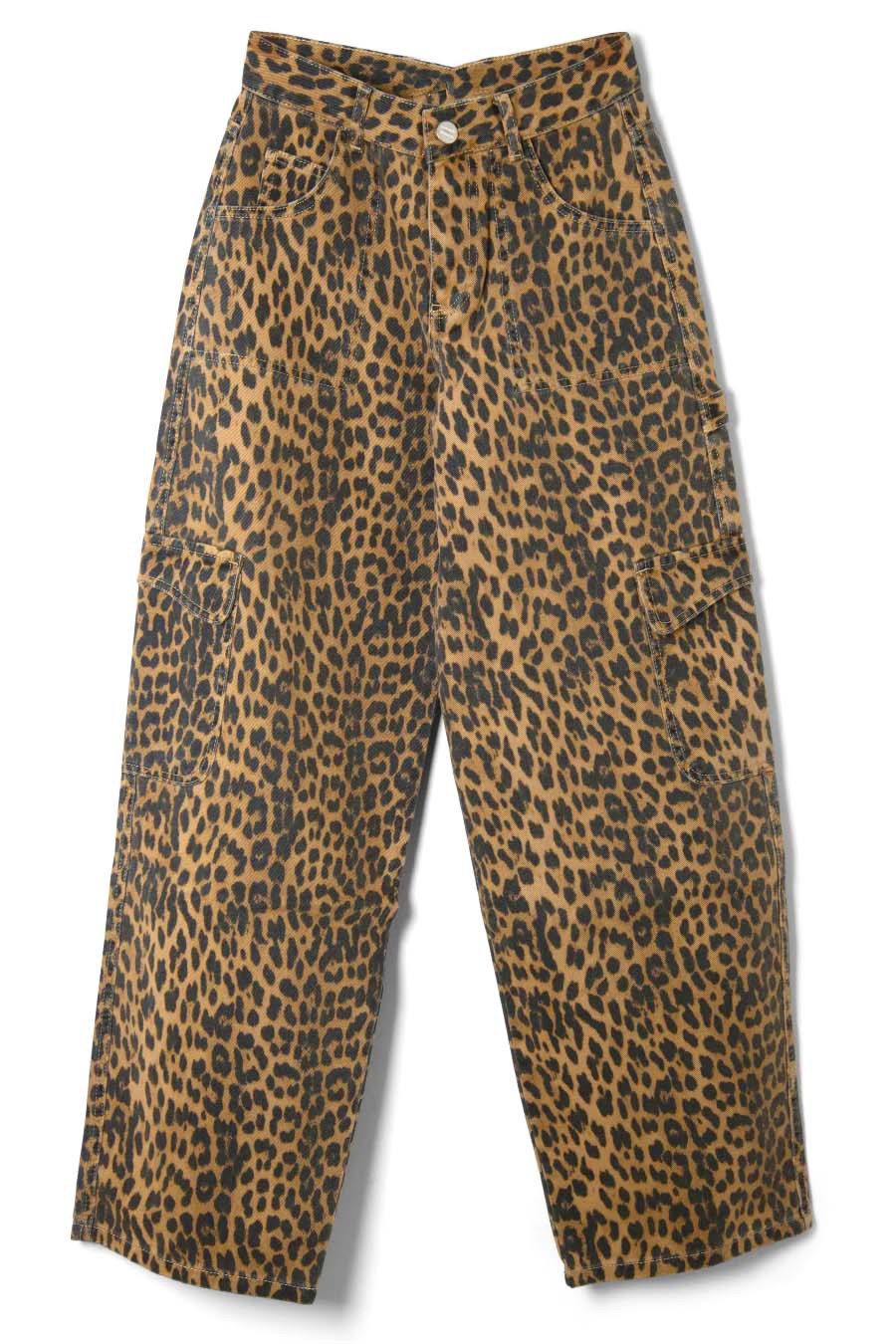Leopard Print Cargo Jeans