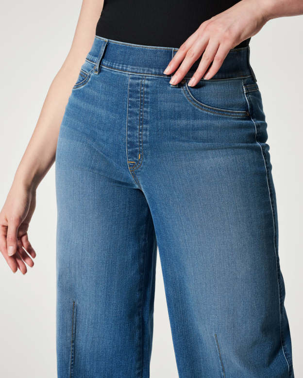 Seamed Front Wide Leg Jeans (Buy 2 Free Shipping)