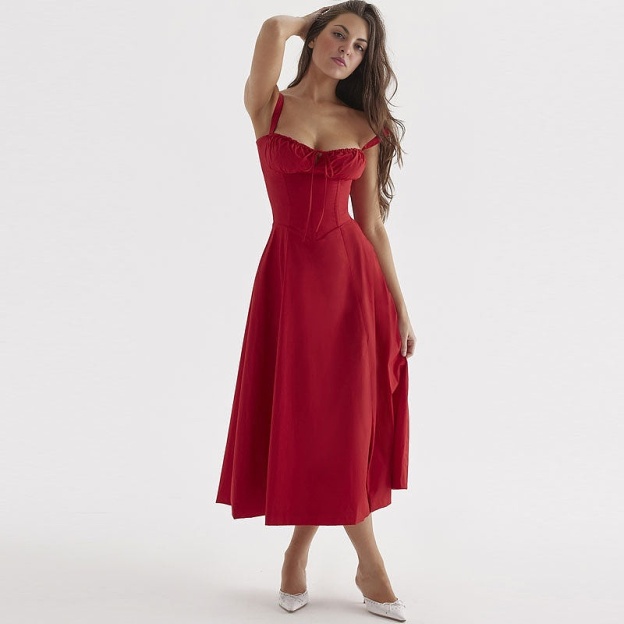 Suspender Strap Ruched Bustier Sundress(BUY 2 FREE SHIPPING)