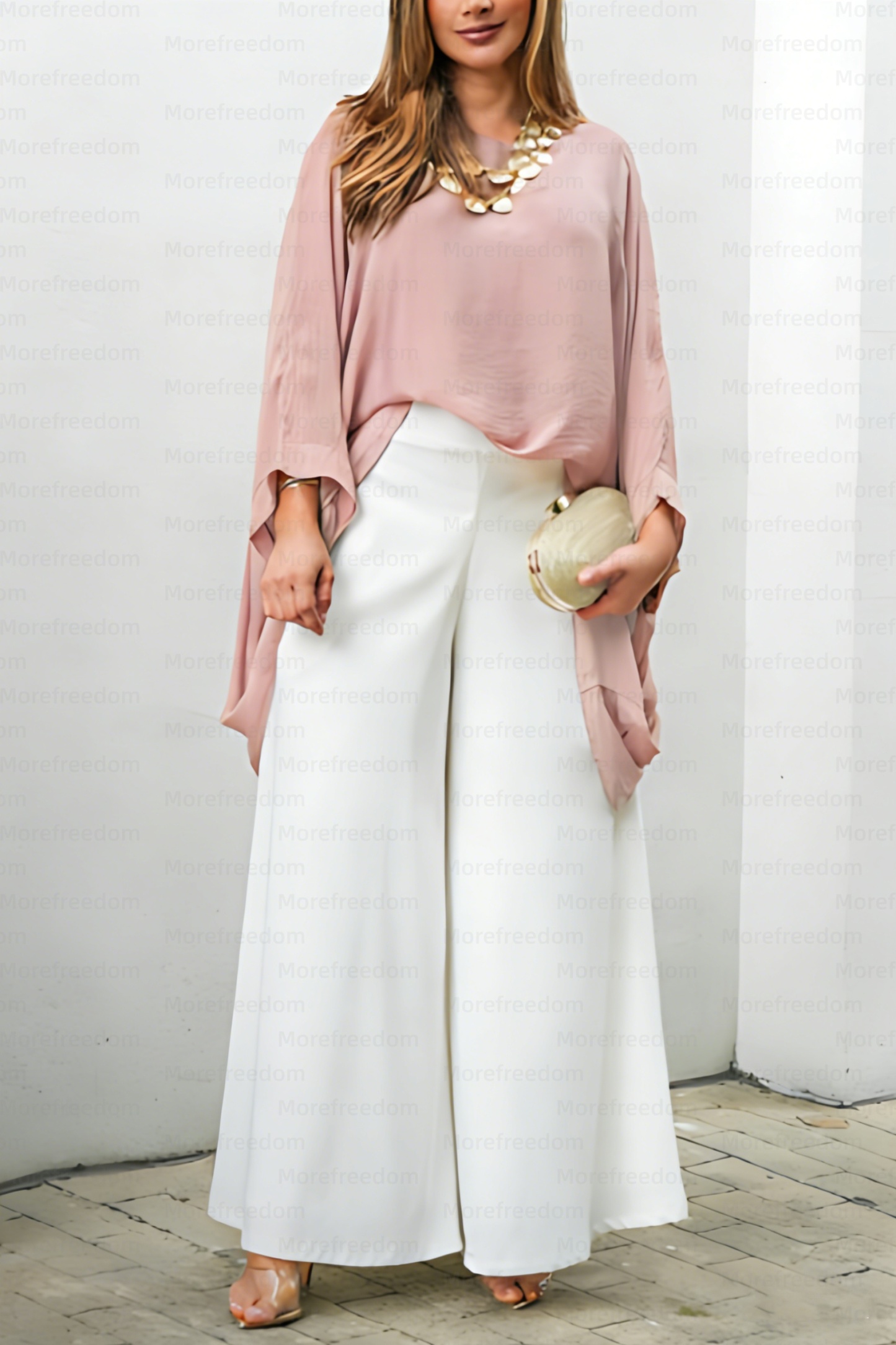 ⏰ LAST DAY SAVE 50%🔥Women's comfortable and casual batwing sleeve top and straight-leg pants two-piece set