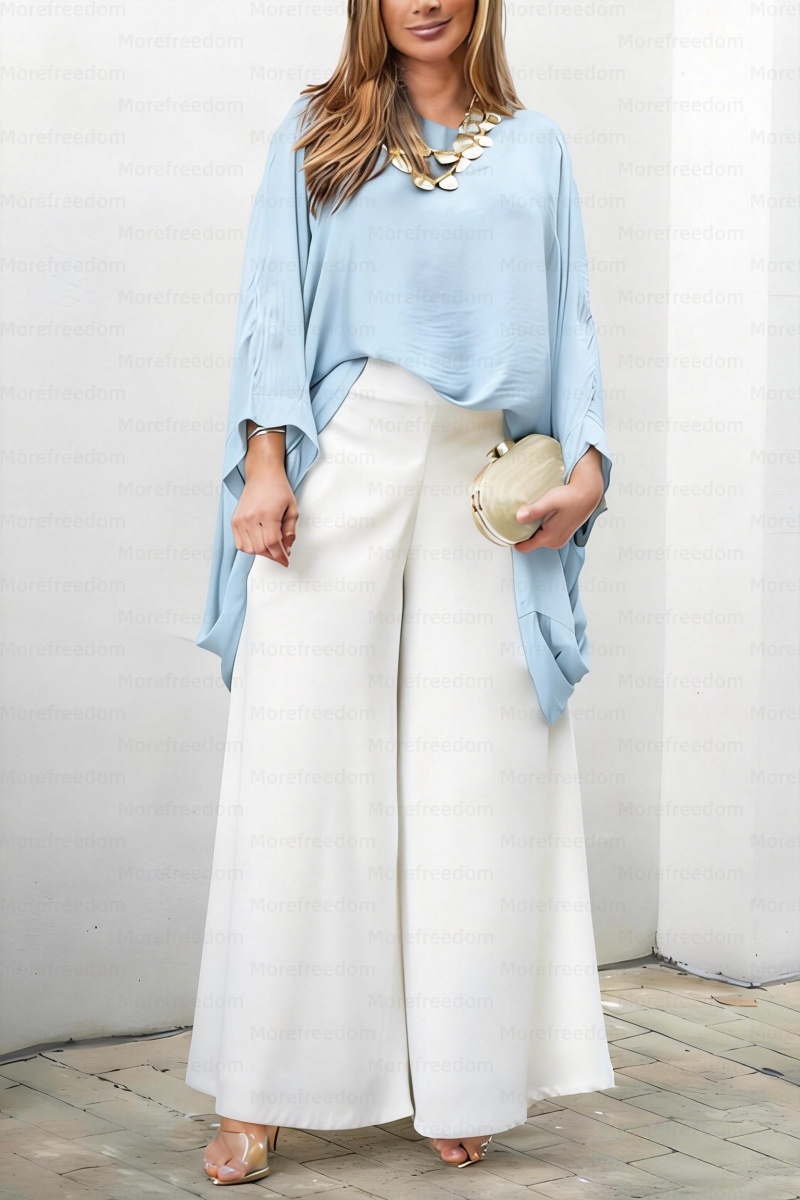 ⏰ LAST DAY SAVE 50%🔥Women's comfortable and casual batwing sleeve top and straight-leg pants two-piece set