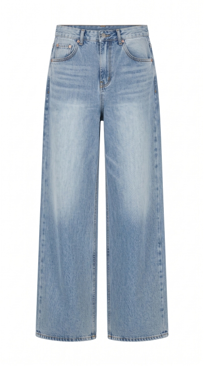 Vintage High Waist Wide Leg Jeans with Heart Print, Distressed Washed Denim, and Relaxed Draped Fit