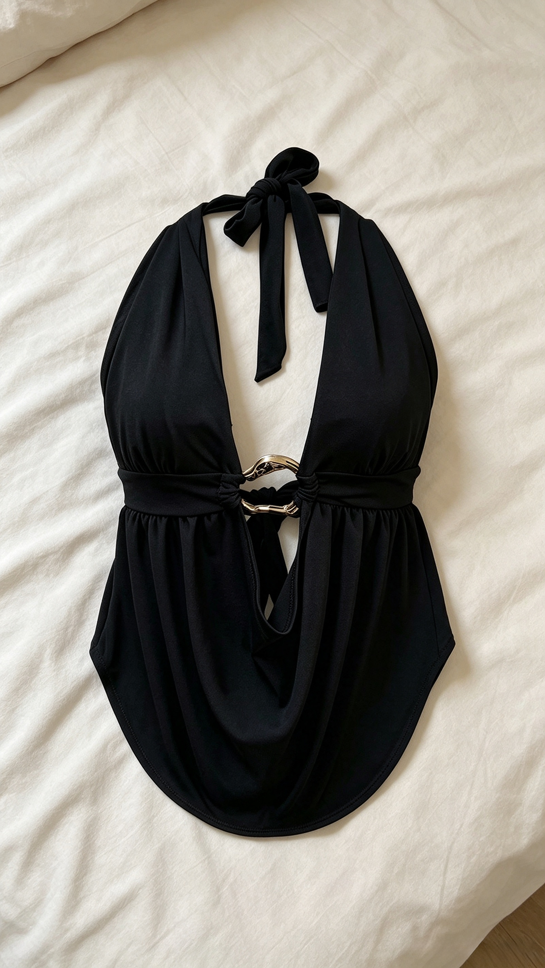 Women’s Sexy Halter V-Neck Backless Top, Open Back Casual Cardigan T-Shirt