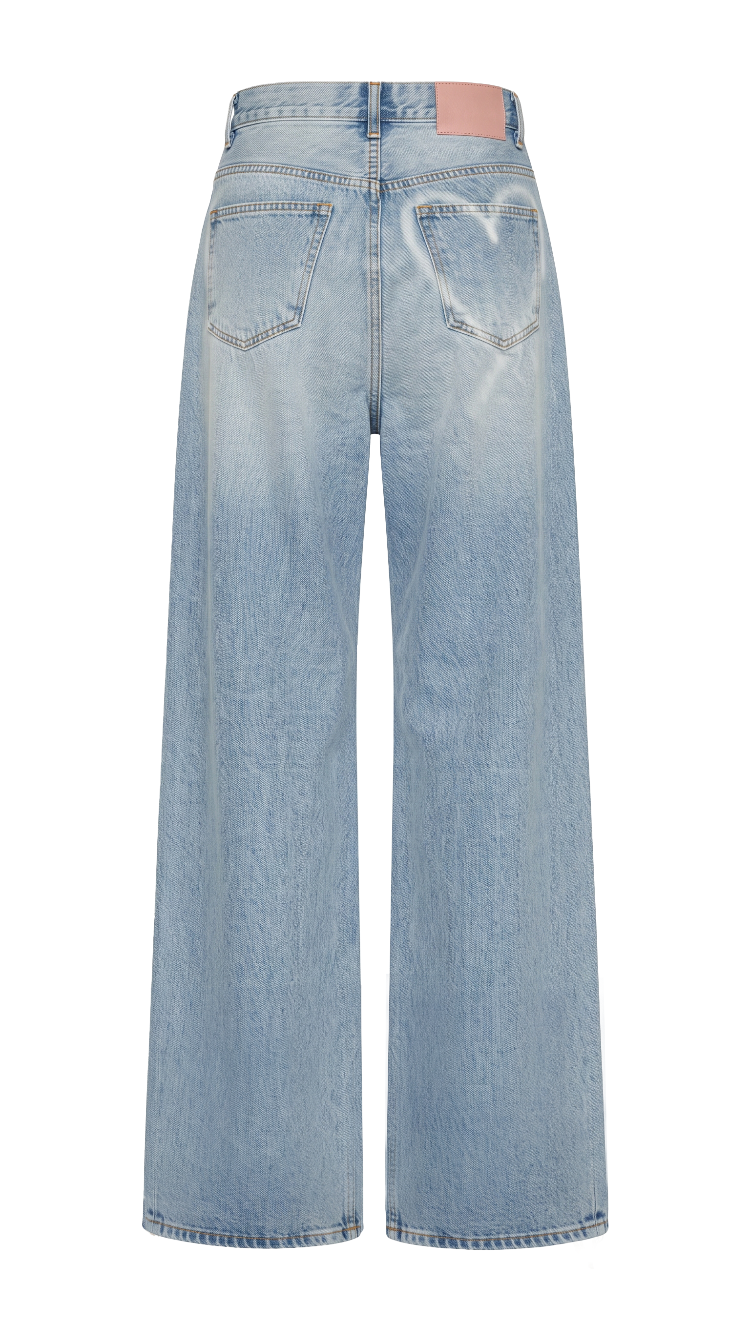Vintage High Waist Wide Leg Jeans with Heart Print, Distressed Washed Denim, and Relaxed Draped Fit